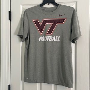 Nike Men’s gray Virginia Tech Football Short sleeve Dri-Fit t-shirt. Size M.